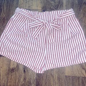2Sable Womens Red white Striped belted shorts size Large